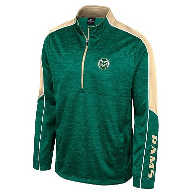 Men's Colosseum Green Colorado State Rams Marled Half-Zip Jacket