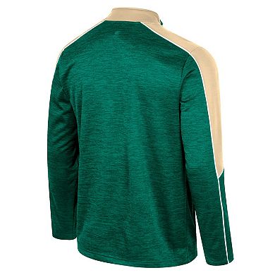 Men's Colosseum Green Colorado State Rams Marled Half-Zip Jacket