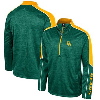 Men's Colosseum Green Baylor Bears Marled Half-Zip Jacket