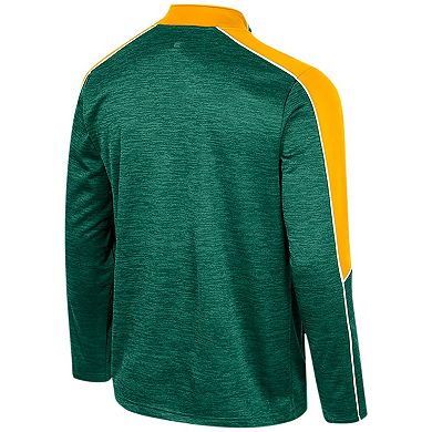 Men's Colosseum Green Baylor Bears Marled Half-Zip Jacket