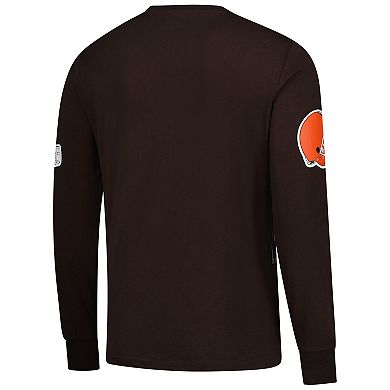 Men's Starter Brown Cleveland Browns Clutch Hit Long Sleeve T-Shirt