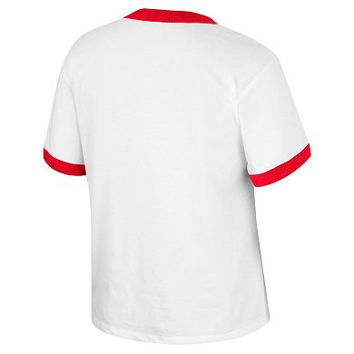 Women's Colosseum x Wrangler White Georgia Bulldogs Freehand Ringer T-Shirt