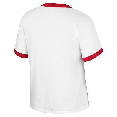 Women's Colosseum x Wrangler White Alabama Crimson Tide Freehand Ringer T-Shirt