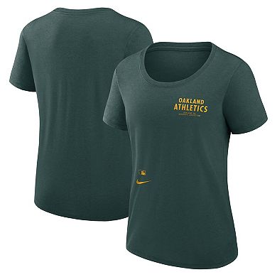 Women's Nike Green Oakland Athletics Authentic Collection Performance Scoop Neck T-Shirt