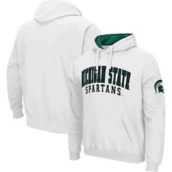 Men's Colosseum White Michigan State Spartans Double Arch Pullover Hoodie