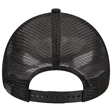 Men's New Era Black Seattle Mariners A-Frame 9FORTY Trucker Adjustable Hat