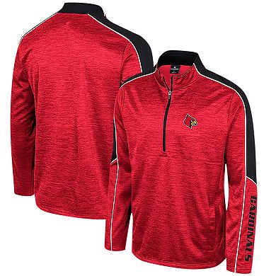 Men's Colosseum Red Louisville Cardinals Marled Half-Zip Jacket
