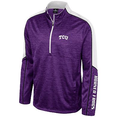 Men's Colosseum Purple TCU Horned Frogs Marled Half-Zip Jacket
