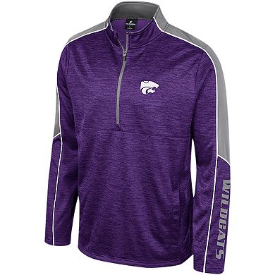 Men's Colosseum Purple Kansas State Wildcats Marled Half-Zip Jacket