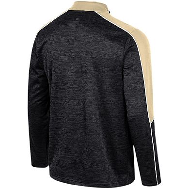 Men's Colosseum Black Vanderbilt Commodores Marled Half-Zip Jacket