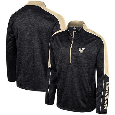 Men's Colosseum Black Vanderbilt Commodores Marled Half-Zip Jacket