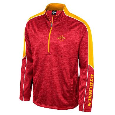 Men's Colosseum Cardinal Iowa State Cyclones Marled Half-Zip Jacket