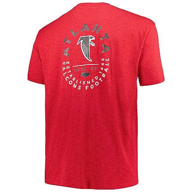 Men's Profile Red Atlanta Falcons Big & Tall Two-Hit Throwback T-Shirt