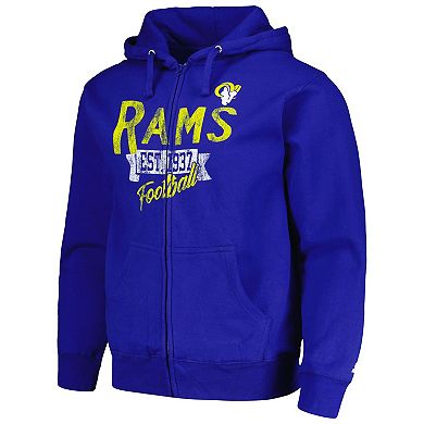 Men's Starter Royal Los Angeles Rams Domestic Post Season Full-Zip Hoodie