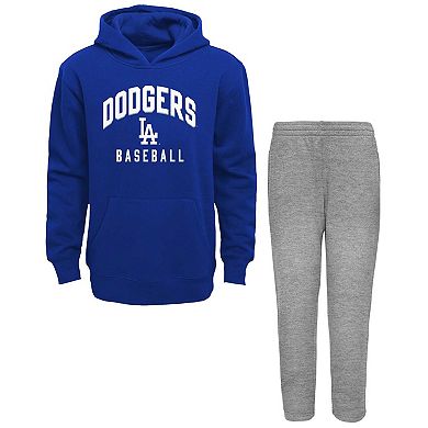 Toddler Royal/Gray Los Angeles Dodgers Play-By-Play Pullover Fleece Hoodie & Pants Set