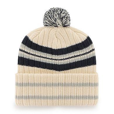 Men's '47 Natural New York Yankees Home Patch Cuffed Knit Hat with Pom