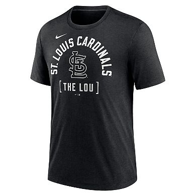 Men's Nike Heather Black St. Louis Cardinals Swing Big Tri-Blend T-Shirt