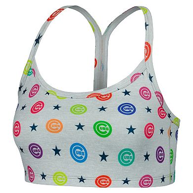 Women's Terez Gray Chicago Cubs TLC Rainbow Bra