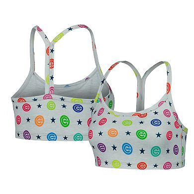 Women's Terez Gray Chicago Cubs TLC Rainbow Bra