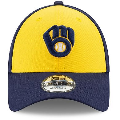 Men's New Era Gold/Navy Milwaukee Brewers Alternate The League 9FORTY ...