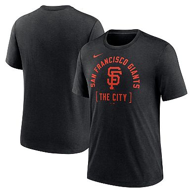 Men's Nike Heather Black San Francisco Giants Swing Big Tri-Blend T-Shirt
