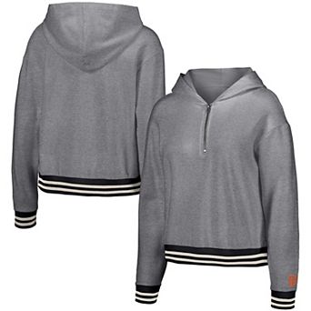 Women's Lusso Gray San Francisco Giants Magnolia Tri-Blend Quarter-Zip Hoodie