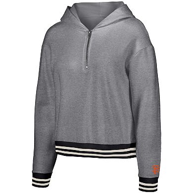 Women's Lusso Gray San Francisco Giants Magnolia Tri-Blend Quarter-Zip Hoodie