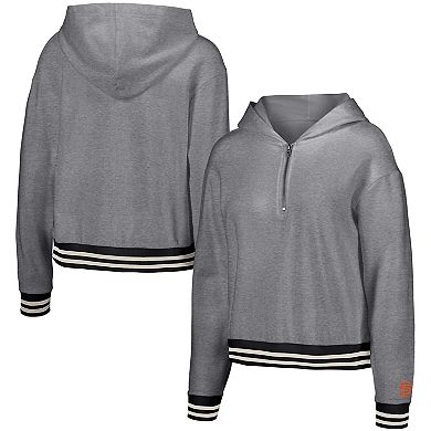 Women's Lusso Gray San Francisco Giants Magnolia Tri-Blend Quarter-Zip Hoodie