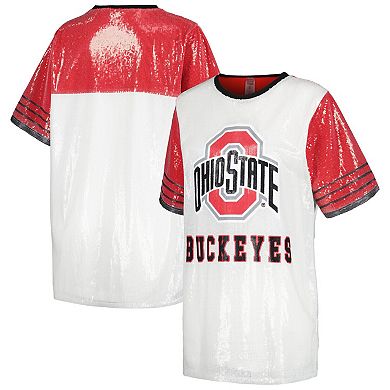 Women's Gameday Couture White Ohio State Buckeyes Chic Full Sequin Jersey Dress