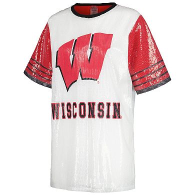 Women's Gameday Couture White Wisconsin Badgers Chic Full Sequin Jersey Dress