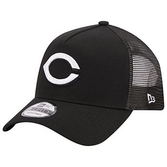 Men's New Era Black Cincinnati Reds A-Frame 9FORTY Trucker Adjustable Hat
