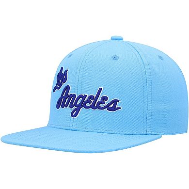 Men's Mitchell & Ness Powder Blue Los Angeles Lakers Hardwood Classics MVP Team Ground 2.0 Fitted Hat