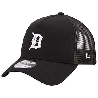 Men's New Era Black Detroit Tigers A-Frame 9FORTY Trucker Adjustable Hat