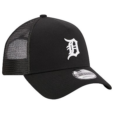 Men's New Era Black Detroit Tigers A-Frame 9FORTY Trucker Adjustable Hat