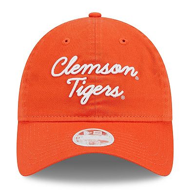 Women's New Era Orange Clemson Tigers Script 9TWENTY Adjustable Hat