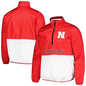 Men's G-III Sports by Carl Banks Scarlet Nebraska Huskers CornermanÂ Half-Zip Top
