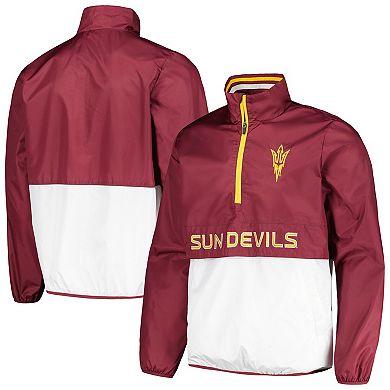 Men's G-III Sports by Carl Banks Maroon Arizona State Sun Devils CornermanÂ Half-Zip Top