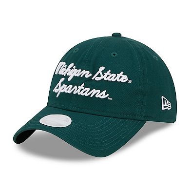 Women's New Era Green Michigan State Spartans Script 9TWENTY Adjustable Hat