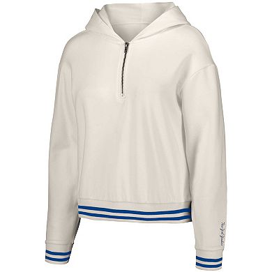 Women's Lusso White New York Yankees Magnolia Tri-Blend Quarter-Zip Hoodie
