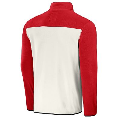 Men's NFL x Darius Rucker Collection by Fanatics Red/Cream Atlanta Falcons Micro Fleece Quarter-Snap Jacket