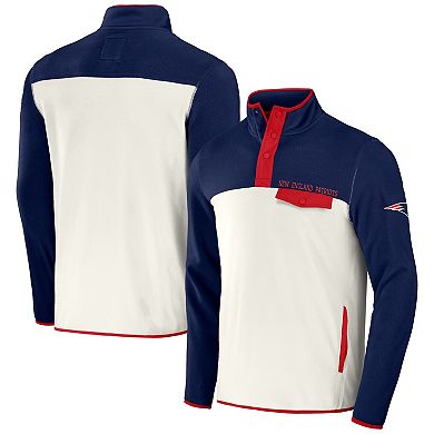 Men's NFL x Darius Rucker Collection by Fanatics Navy/Cream New England Patriots Micro Fleece Quarter-Snap Jacket