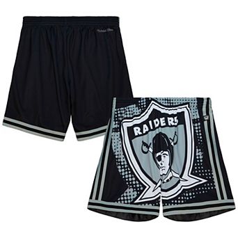 Men's Mitchell & Ness Black Las Vegas Raiders Big Face 7.0 Fashion Shorts