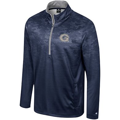 Men's Colosseum Navy Georgetown Hoyas The Machine Half-Zip Jacket