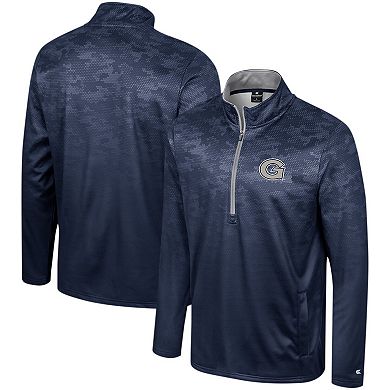 Men's Colosseum Navy Georgetown Hoyas The Machine Half-Zip Jacket