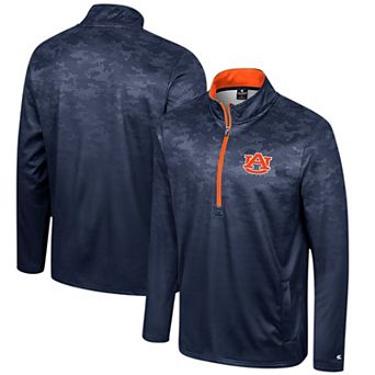 Men's Colosseum Navy Auburn Tigers The Machine Half-Zip Jacket