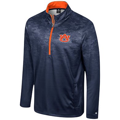 Men's Colosseum Navy Auburn Tigers The Machine Half-Zip Jacket