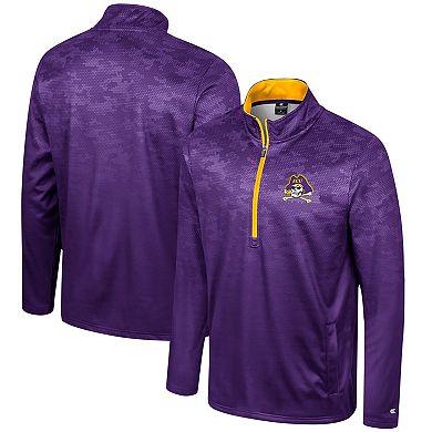 Men's Colosseum Purple ECU Pirates The Machine Half-Zip Jacket