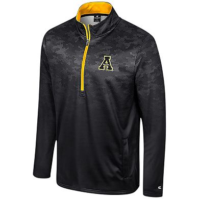 Men's Colosseum Black Appalachian State Mountaineers The Machine Half-Zip Jacket