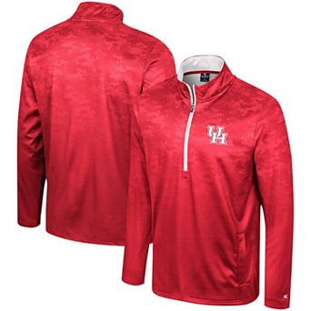 Men's Colosseum Red Houston Cougars The Machine Half-Zip Jacket