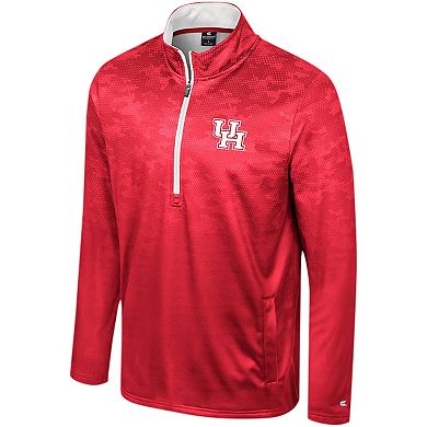 Men's Colosseum Red Houston Cougars The Machine Half-Zip Jacket